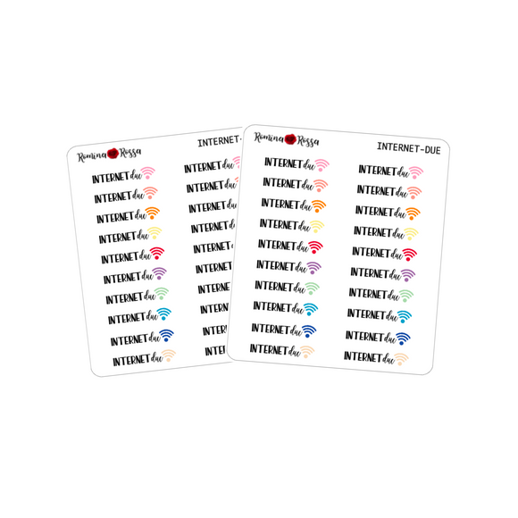 Internet Due Stickers - Decorative Planner Stickers