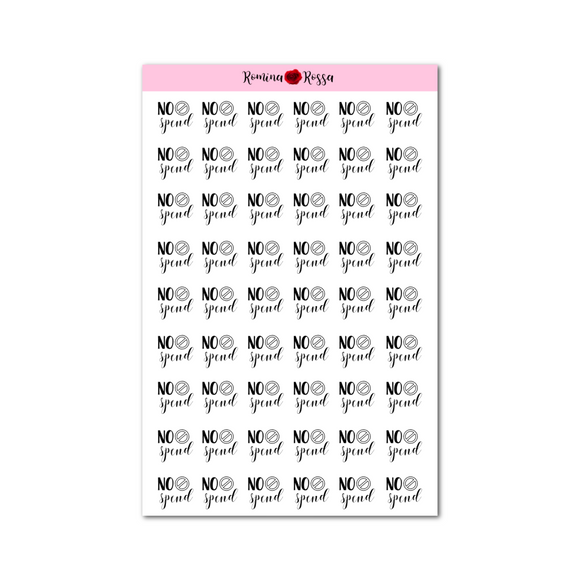No Spend Stickers - Decorative Planner Stickers