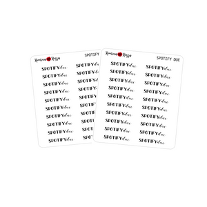 Spotify Due Stickers - Decorative Planner Stickers