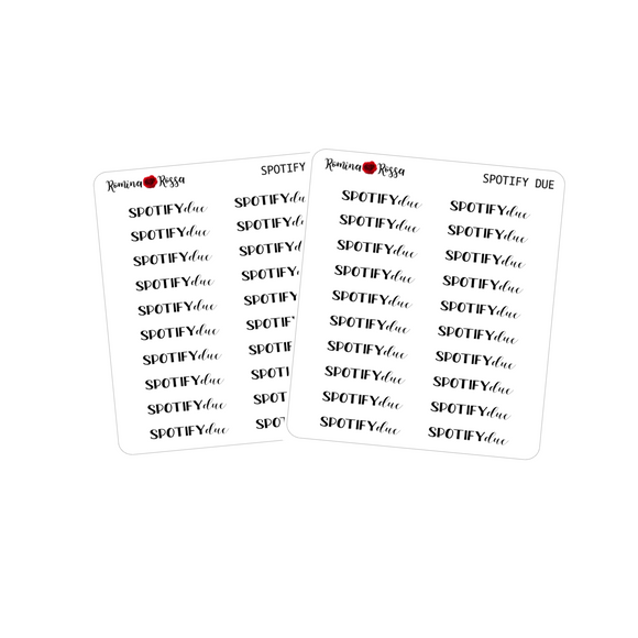 Spotify Due Stickers - Decorative Planner Stickers