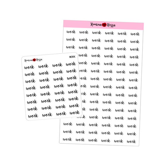 Work, Day Off Script Stickers | Planner Stickers
